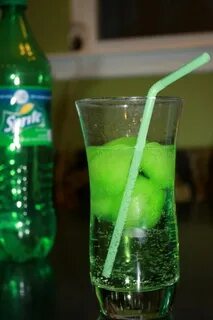 St. Patrick's Day drink for everyone! Sprite with green ice 