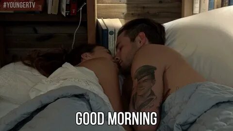 GIF tv land kiss good morning kiss in bed - GIF animado em G