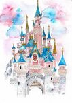 Disney Land Watercolour Disney Princess Castle Euro Disney E
