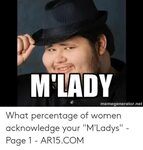M'LADY Memegeneratornet What Percentage of Women Acknowledge