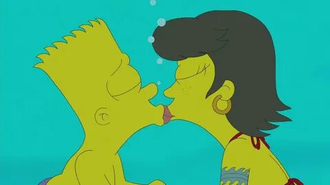 The Simpsons, Bart Simpson, Shauna, Kiss, Cute. 