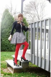 Pin by Hannah Ward on outfit ideas Red tights, Black tights,