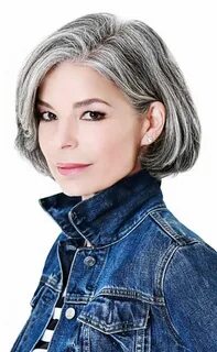 Image result for transitioning from brown to gray Thick hair