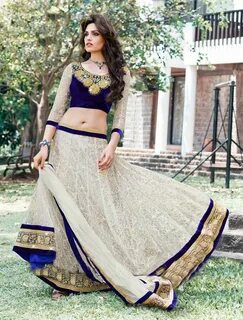off white net codding and embroidery and stone work lehenga-