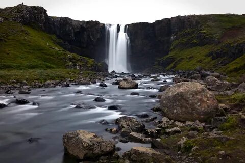 Waterfall Gufufoss (Seydisfjordur) in Iceland :: Free photos