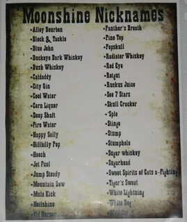 Moonshine Nicknames Poster - Dawsonville Distillery