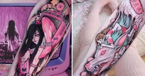 Artist Mixes Anime With Pastel Gore In These Unique Tattoos 