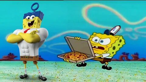 The hero spongebob trying to get pizza from spongebob - YouT