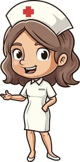 Cute Nurse Presenting Cartoon Clipart Vector - FriendlyStock