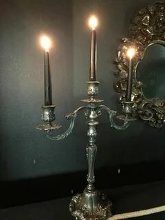 Fabulous Old Silver Plate Candelabra $145 Vintage candles, C