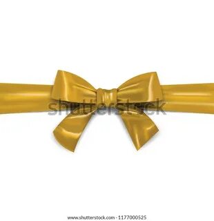 Decorative Horizontal Gold Ribbon Bow Invitation: Vector có 
