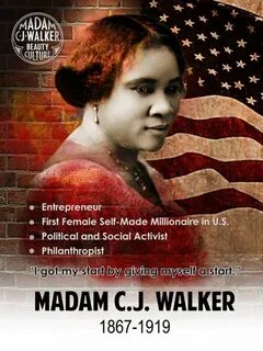 Madam CJ Walker Poster Inventor Quote Black History Art Prin