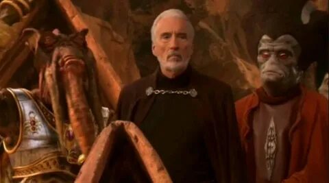 the cape of the Count Dooku (Christopher Lee) in Star Wars I