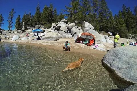 Chimney Beach is one of the best Lake Tahoe beaches away fro