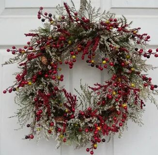 Christmas Wreath , Holiday Christmas Wreath , Berries Wreath