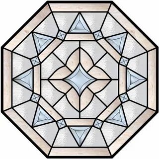 Octagon Stained Glass Window With Intricate Inner and Outer 