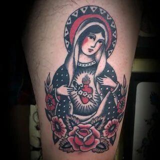 Virgin Mary tattoo made @polishedtattooing #polishedtattooin