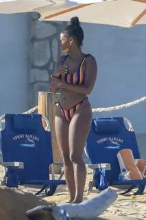 JANELLE MONAE in Bikini on the Beach in Cabo 06/18/2019 - Ha