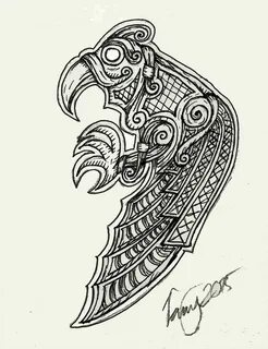 Raven in my version of viking art Norse tattoo, Viking art, 