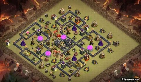 Town Hall 9 TH9 War/Trophy base #249 With Link 4-2020 - War 