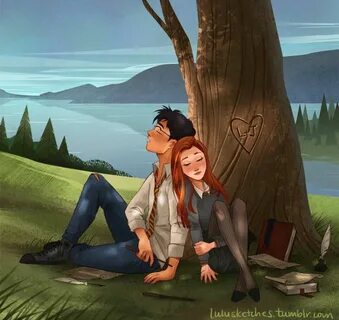 Harry Potter Harry and Ginny fan art by lulusketches on Tumb