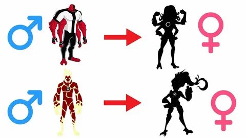Ben 10 Gender Characters Swap - HeatBlast, Four Arms #1 - Yo
