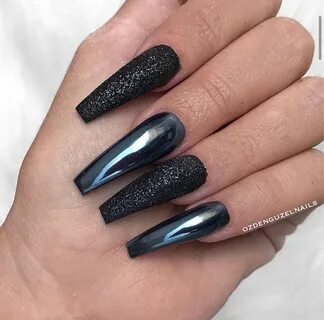 @ozdenguzelnails Black acrylic nails, Black acrylic nail des