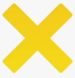 Minimalist X Mark Clip Art Medium Size - Yellow Cross Mark P