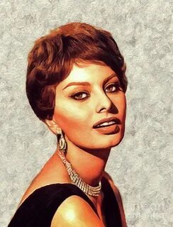 Sophia Loren, Vintage Movie Star Painting by Esoterica Art A