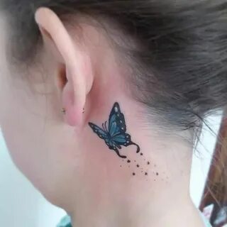 Pinterest Small Butterfly Tattoo Behind Ear - tattoo design