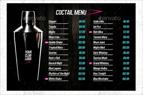 54+ Drink Menu Templates Free PSD, Word Design Ideas