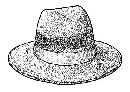 Cowboy Hat Illustration, Drawing, Engraving, Ink, Line Art, 