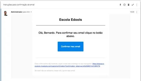 Confirmação de email