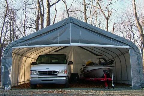 Rhino Shelter ® - 22' W x 24' L x 12' H Two Car/Workshop Gar