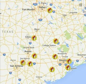 Map wear BUC-EE'S Store are located Waco texas, Buc, Waco