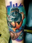 New school Baltimore Orioles tattoo by Robby Latos at Damasc