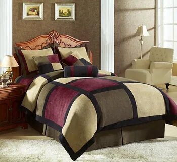 Buy Chezmoi Collection Micro Suede Patchwork 7-Piece Comfort