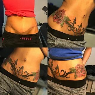 Tummy tuck coverup Tattoo by @rokmatic_ink Tummy tuck scar t