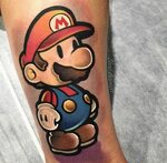 Super Mario Mario tattoo, Gamer tattoos, Gaming tattoo
