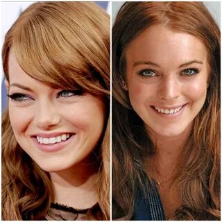 Emma Stone and Lindsay Lohan Funny pictures, Hair beauty, Fu