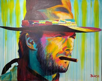 Clint Eastwood painting on Behance