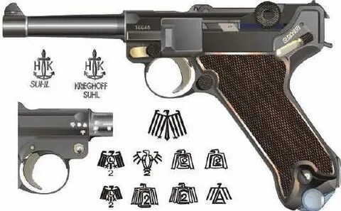 Krieghoff Luger proof markings. Armas
