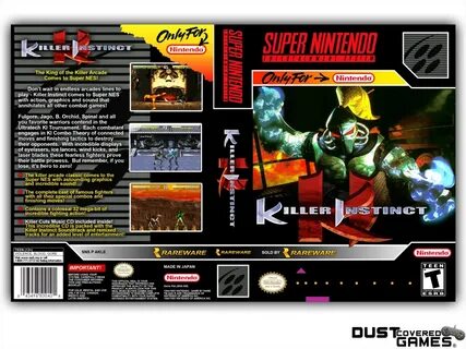 Killer Instinct SNES Super Nintendo Game Case Box Cover Bran