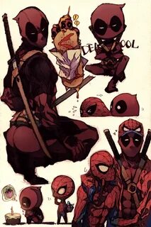 Deadpool and Spiderman Wade Wilson and Peter Parker Spideypo