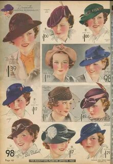 1930s hats - Chicago Mail Order Co. 1930s hats, Womens fashi