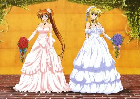 Two female anime characters wearing dresses HD wallpaper Wal