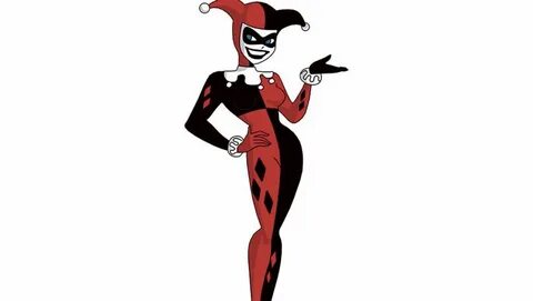 The costume is red and black Harley Quinn in Batman - The an