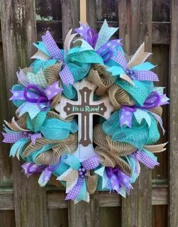 Spring Decor faith Cross wreath crosses everyday wreath door