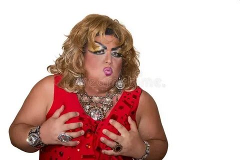 Funny Travesty Actor. Drag Queen. Fat Man and Make-up.. Isol