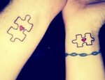Couple tattoos- puzzle piece with heart Couple tattoos, Puzz